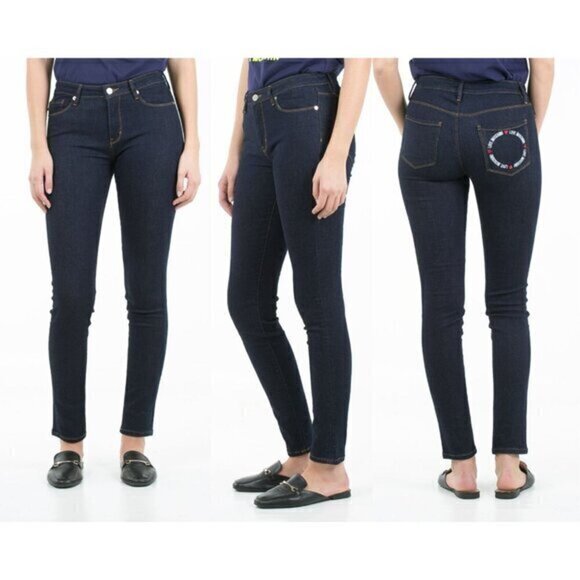 Love Moschino Women's Dark Wash Blue Stretch Skinny Jeans Q38749S3379 Size 28 - Picture 1 of 9